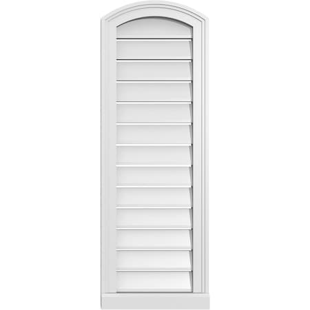 Ekena Millwork Arch Top Surface Mount PVC Gable Vent w/ 2"W x 2"P Brickmould Sill Frame, 14"W x 38"H GVPAR14X3803SN